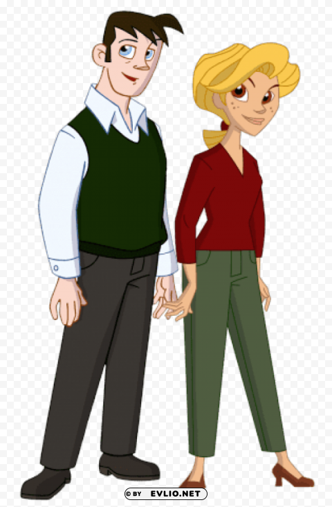 bat pat characters george and elisabeth silver PNG Image with Transparent Isolated Design