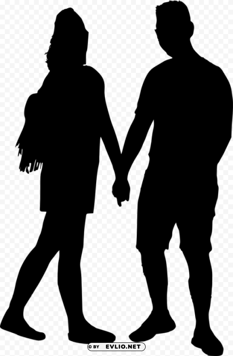couple silhouette PNG Graphic Isolated on Clear Backdrop