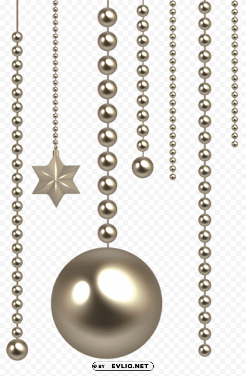 christmas beads Clean Background Isolated PNG Design
