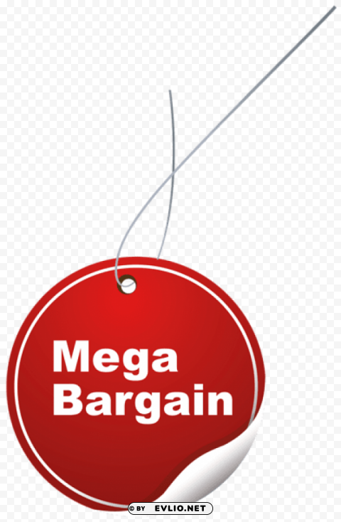 mega bargain label Transparent background PNG stockpile assortment