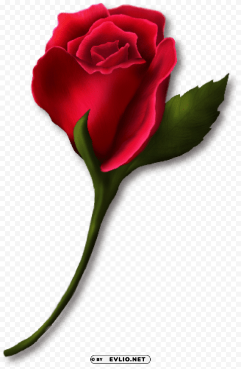 red rose bud painted Clear PNG graphics