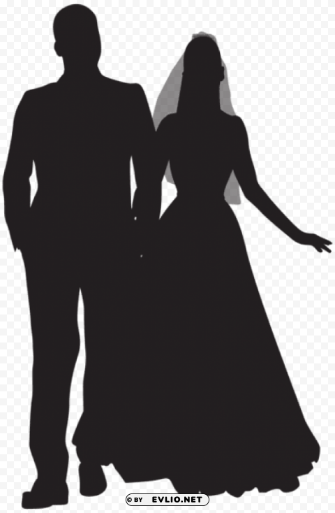 wedding couple silhouette PNG transparent graphics for download