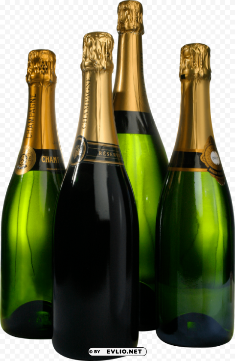 sparkling wine from a bottle Transparent PNG Isolated Artwork