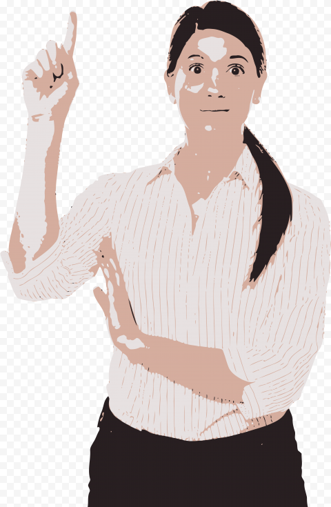 women pointing top image - pointing wome PNG for design