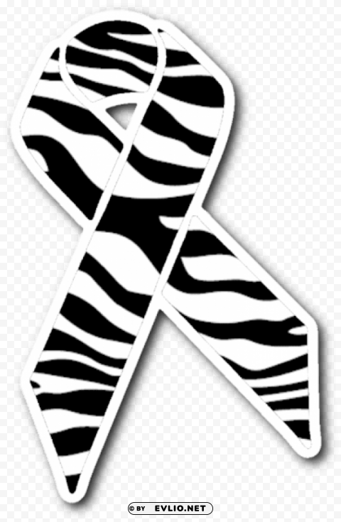 zebra ribbon for rare disease PNG with no bg