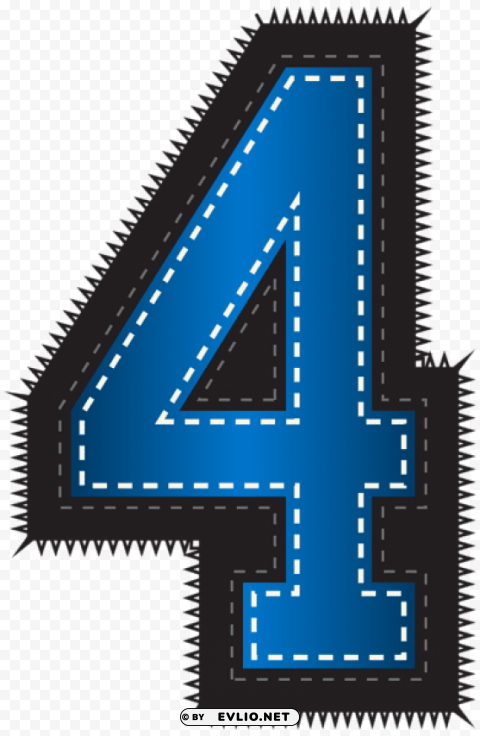 blue sport style number four High-quality PNG images with transparency