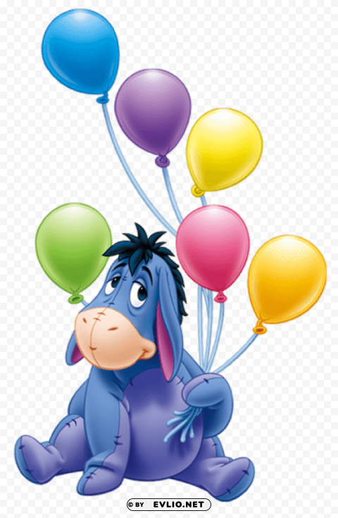 eeyore with balloonscartoon Free download PNG images with alpha transparency