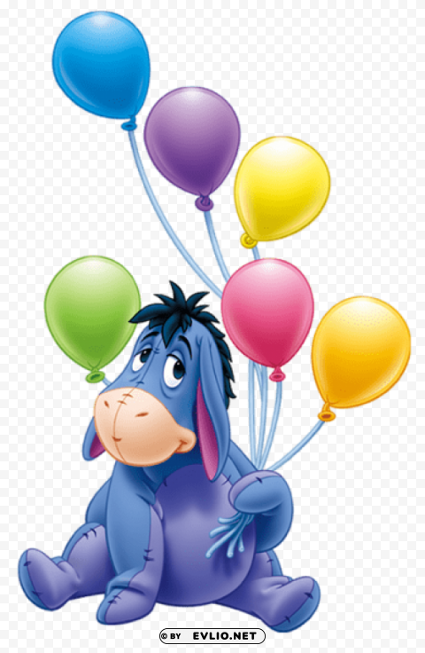 Eeyore With Balloonscartoon Free Download PNG Images With Alpha Transparency