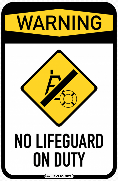 no lifeguard on duty sign Transparent PNG Isolated Element with Clarity