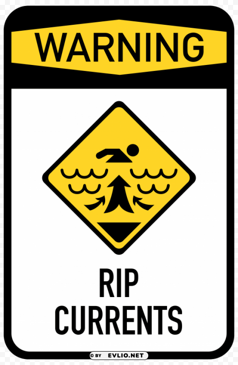 Rip Currents Sign ClearCut Background PNG Isolated Subject