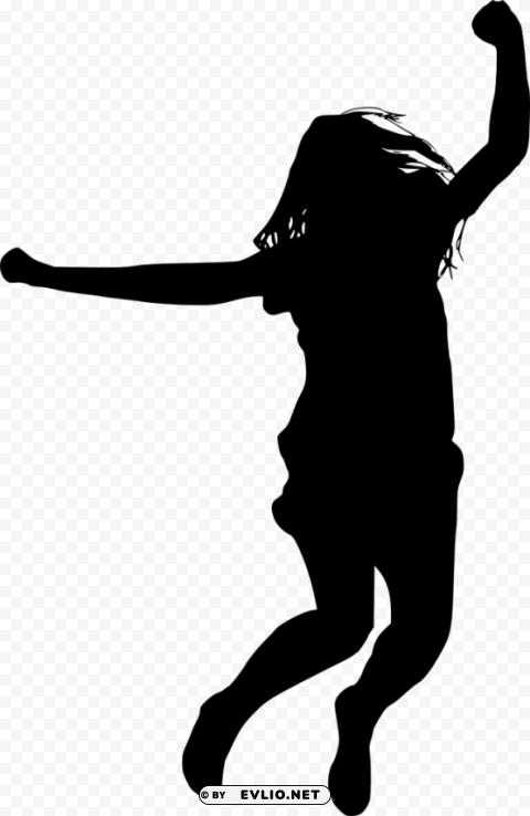 happy jump silhouette PNG Image with Isolated Artwork