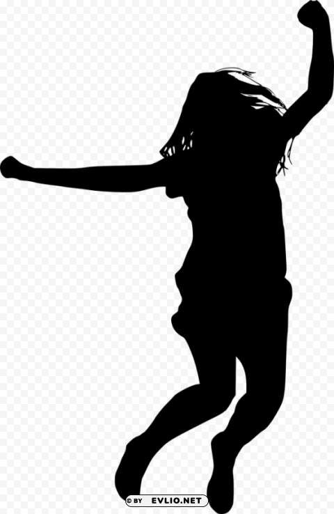 Happy Jump Silhouette PNG Image With Isolated Artwork