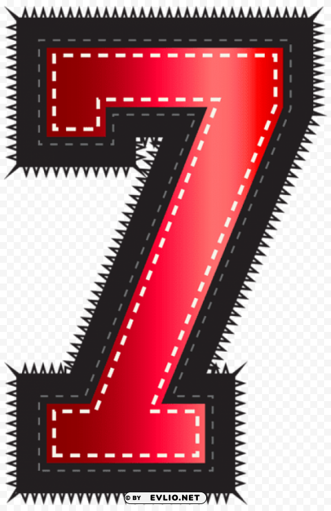 red sport style number seven Free download PNG images with alpha channel