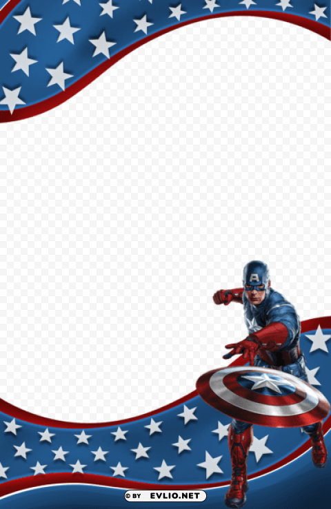 transparent kids frame with captain america PNG graphics with clear alpha channel selection