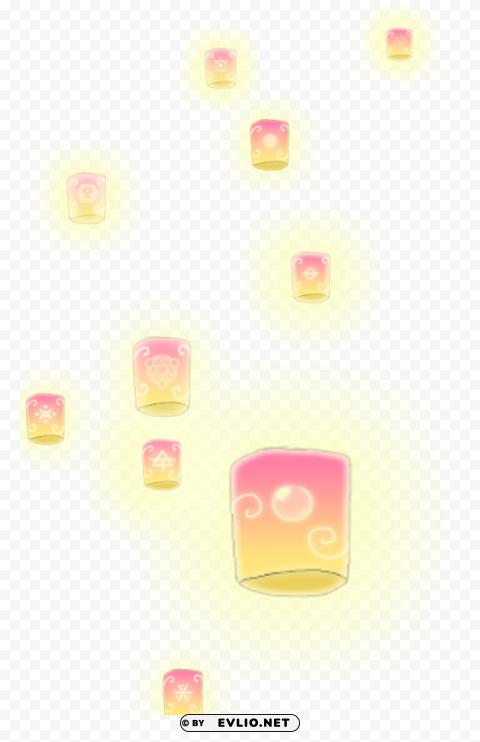 floating lanterns Isolated Character in Clear Background PNG