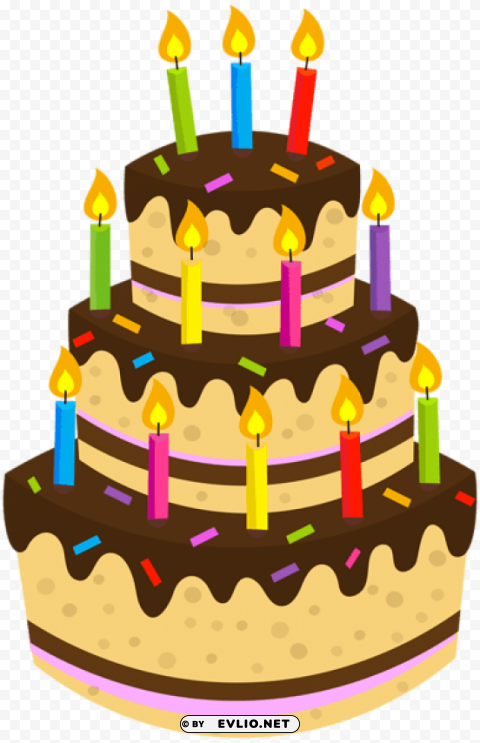 Birthday Cake Transparent PNG Isolated Illustration