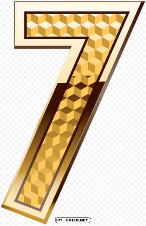 gold number seven Isolated Design Element in PNG Format