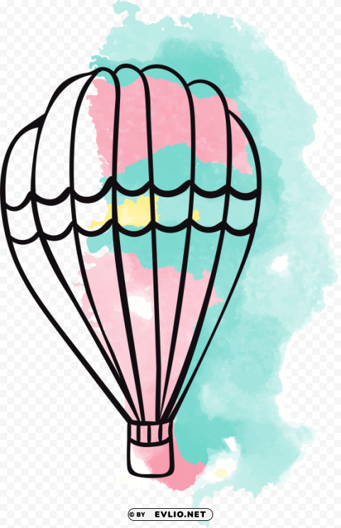 hot air balloon watercolor painting Clear PNG pictures compilation