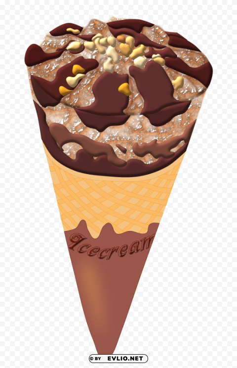 ice cream cone Transparent PNG Isolated Item with Detail