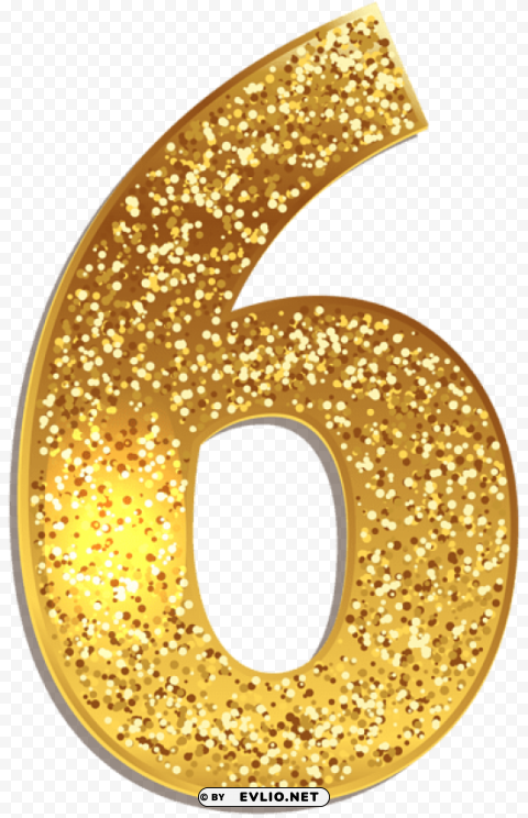 number six gold shining HighQuality Transparent PNG Isolated Graphic Design
