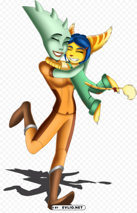 donna and christa - ratchet and clank hoverboard girl PNG with no cost