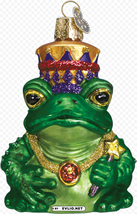 fairy tale frog king glass ornament by old world christmas Isolated PNG Graphic with Transparency