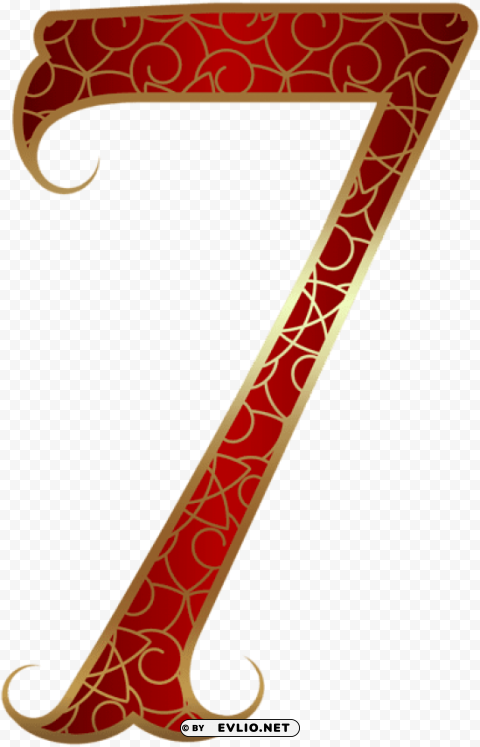 gold red number seven Clear PNG pictures free