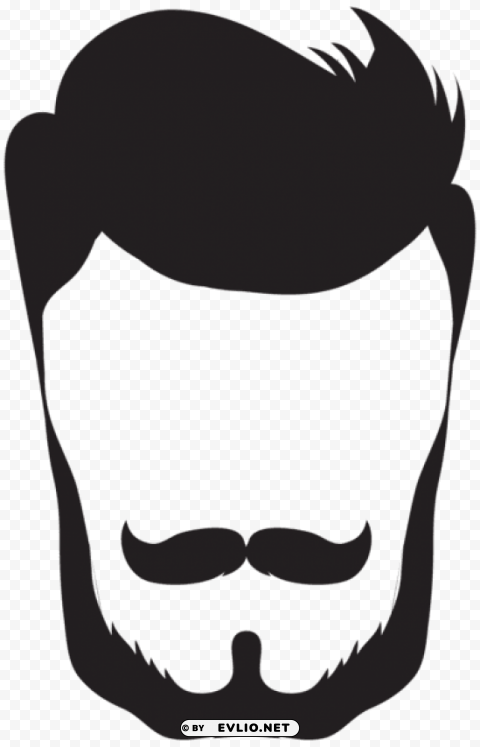 hipster hair and beard Isolated Artwork with Clear Background in PNG clipart png photo - fd1834da