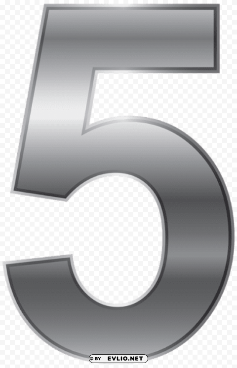 silver number five PNG images with no background assortment