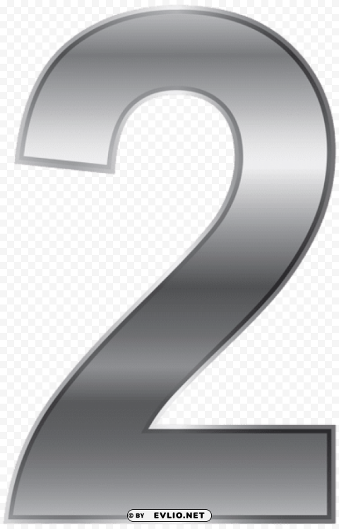 silver number two PNG images with high transparency