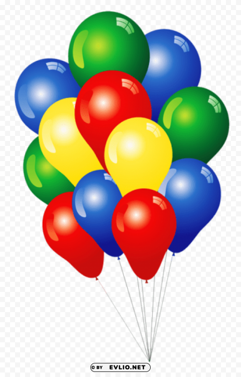 multlored balloons PNG transparent elements complete package