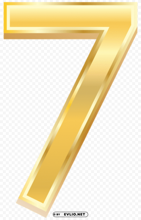 gold style number seven Isolated Graphic on HighQuality PNG