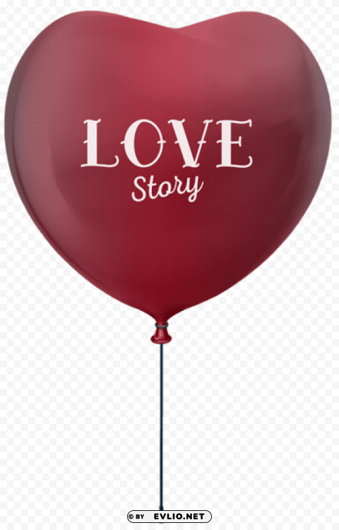 love story heart balloon Clean Background Isolated PNG Object