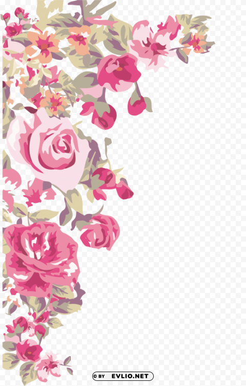 border design corner flower PNG files with alpha channel assortment