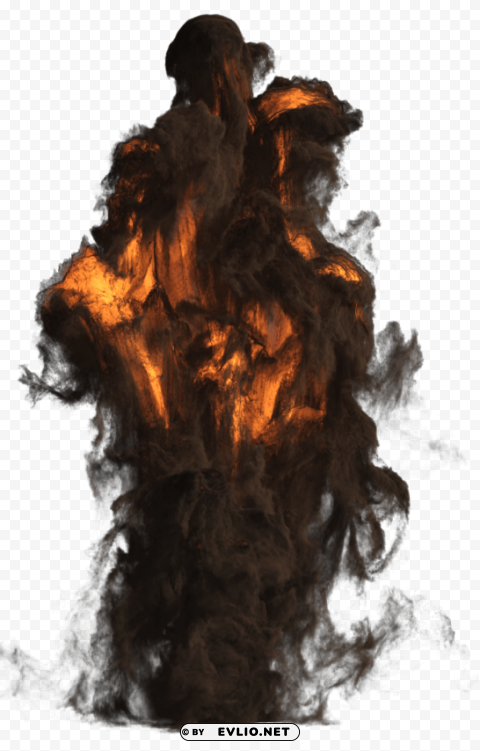 Fire Smoke Clear Background Isolated PNG Illustration