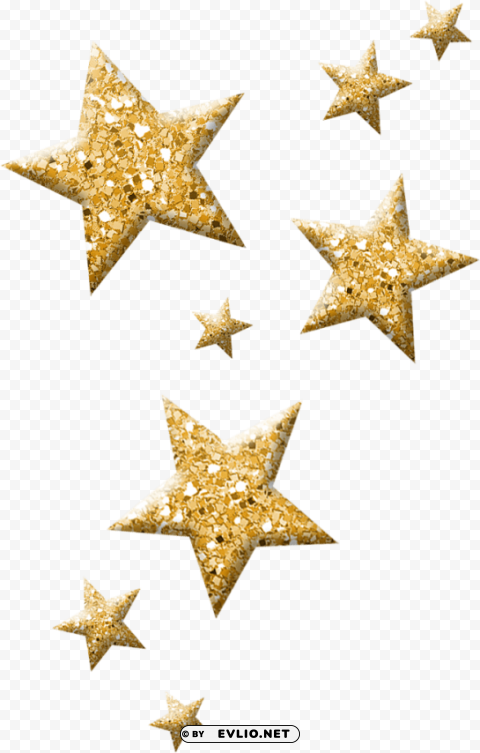christmas gold star PNG transparent elements package