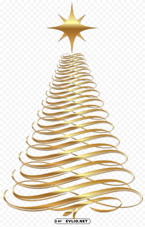 large transparent christmas gold tree PNG pics with alpha channel