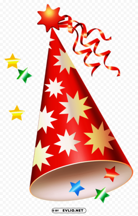 red party hat Transparent Background Isolated PNG Icon