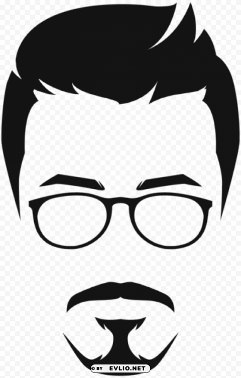 hipster face transparent PNG Graphic with Clear Background Isolation clipart png photo - dff84842