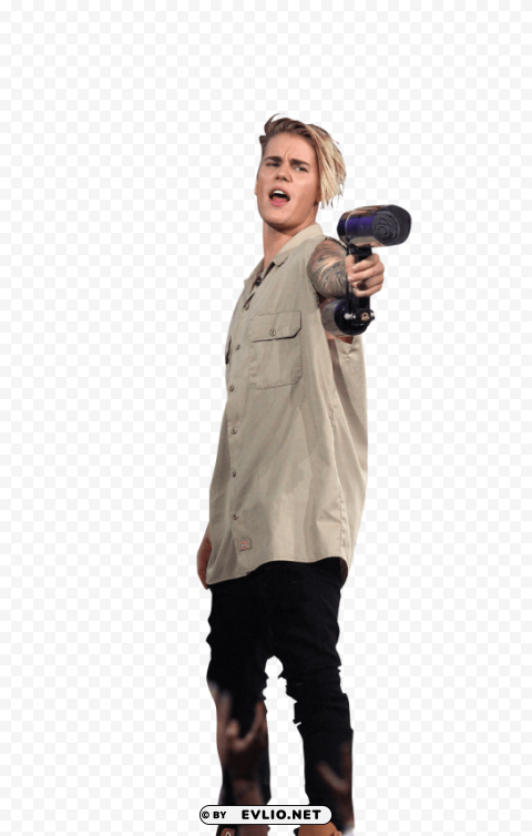 justin bieber holding gas canone HighResolution PNG Isolated on Transparent Background