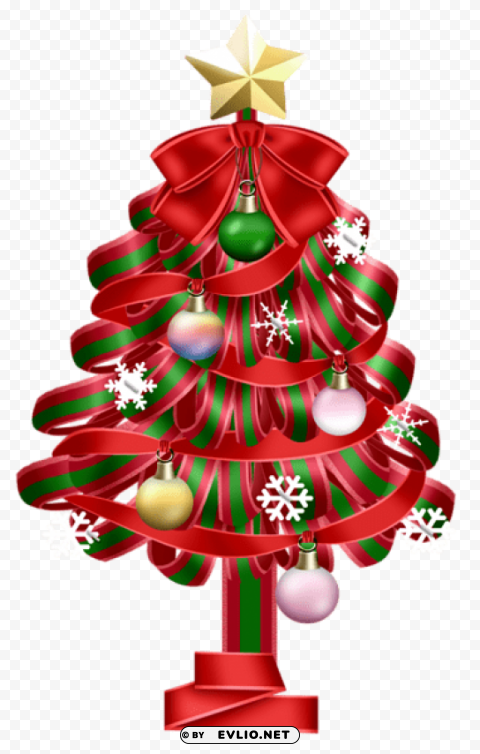 transparent red christmas deco tree PNG images with no background necessary