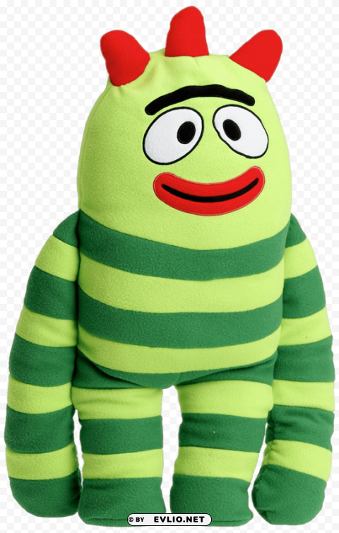yo gabba gabba brobee doll PNG with clear background extensive compilation