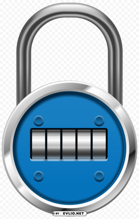 blue padlock Transparent PNG Graphic with Isolated Object