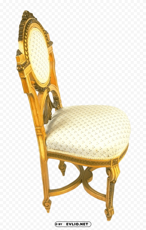 wooden chair golden PNG with Isolated Object