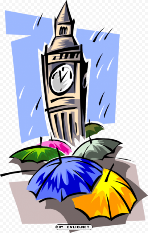 vector illustration of big ben clock tower palace of PNG files with clear background variety