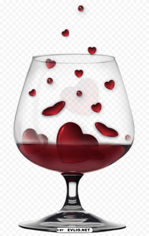 glass with heartsclipat PNG no watermark