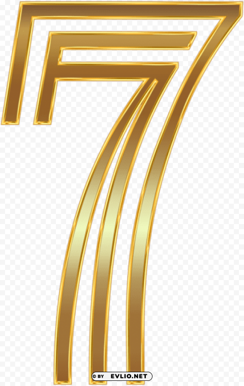 number seven gold Isolated Object on HighQuality Transparent PNG