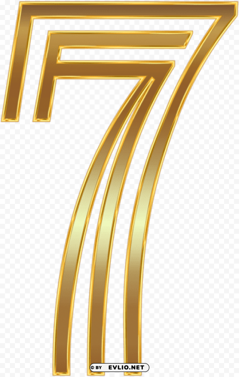 Number Seven Gold Isolated Object On HighQuality Transparent PNG