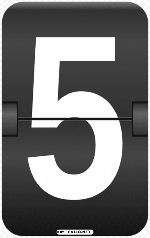 five counter number PNG Isolated Illustration with Clear Background