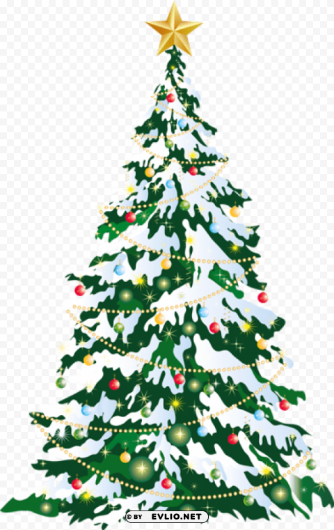 Large Deco Christmas Tree Art PNG Images With No Background Needed